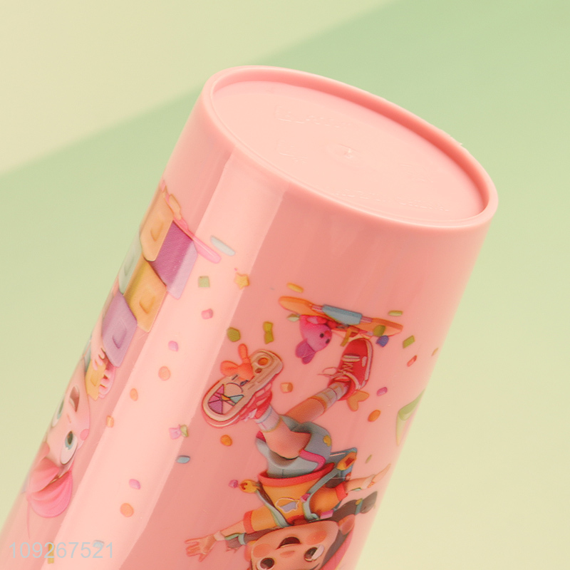 Factory direct sale pink cartoon kids dinner plate water bottle set wholesale