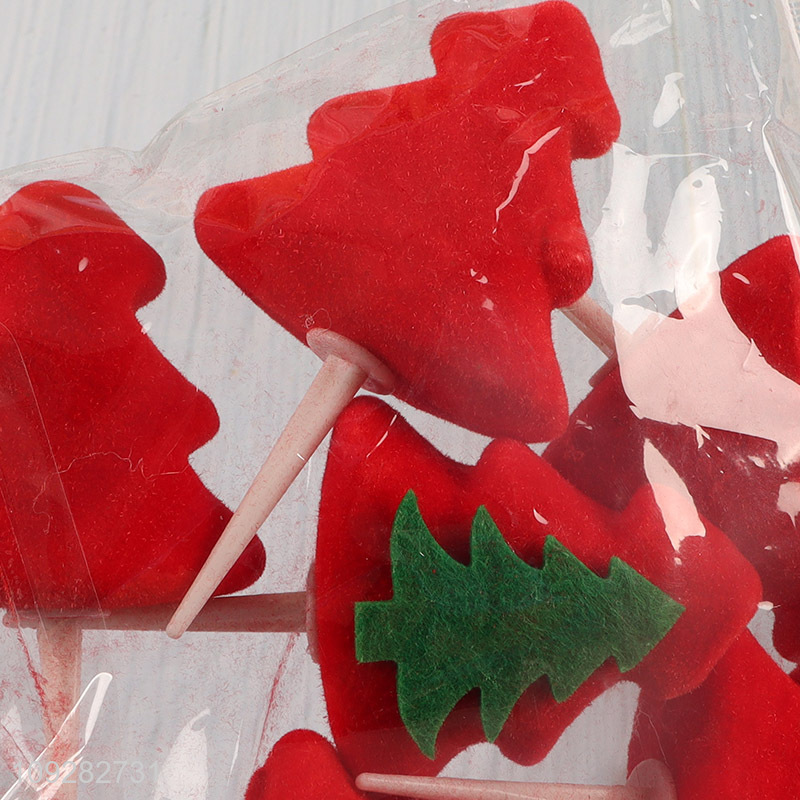Factory supply 6pcs christmas tree christmas decoration christmas cake topper