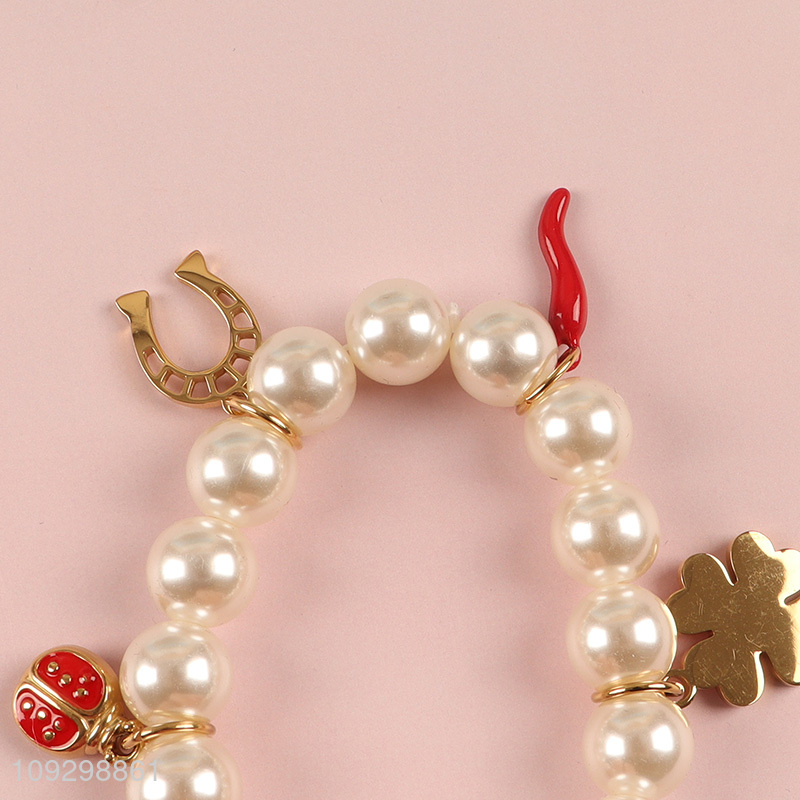 Good price fashion accessories alloy bracelet pearl bracelet