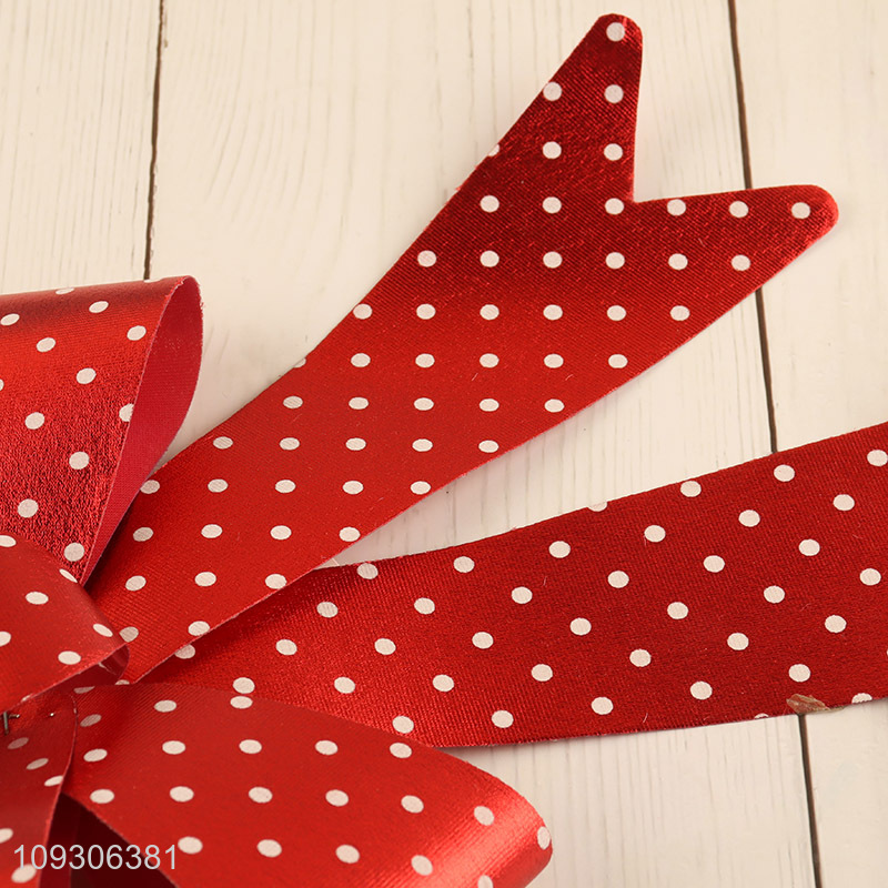 Yiwu market red christmas hanging ornament christmas bowknot
