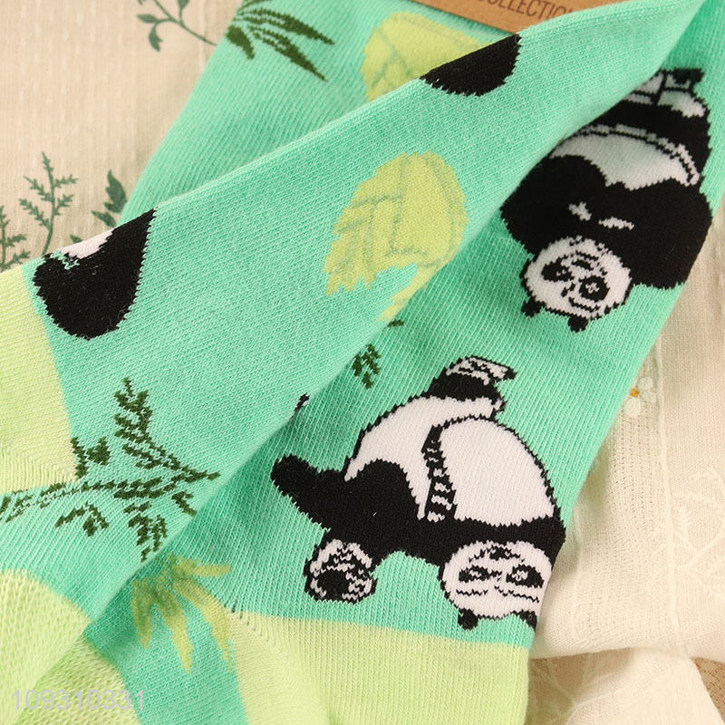 Hot items panda printed cotton socks women ankle socks