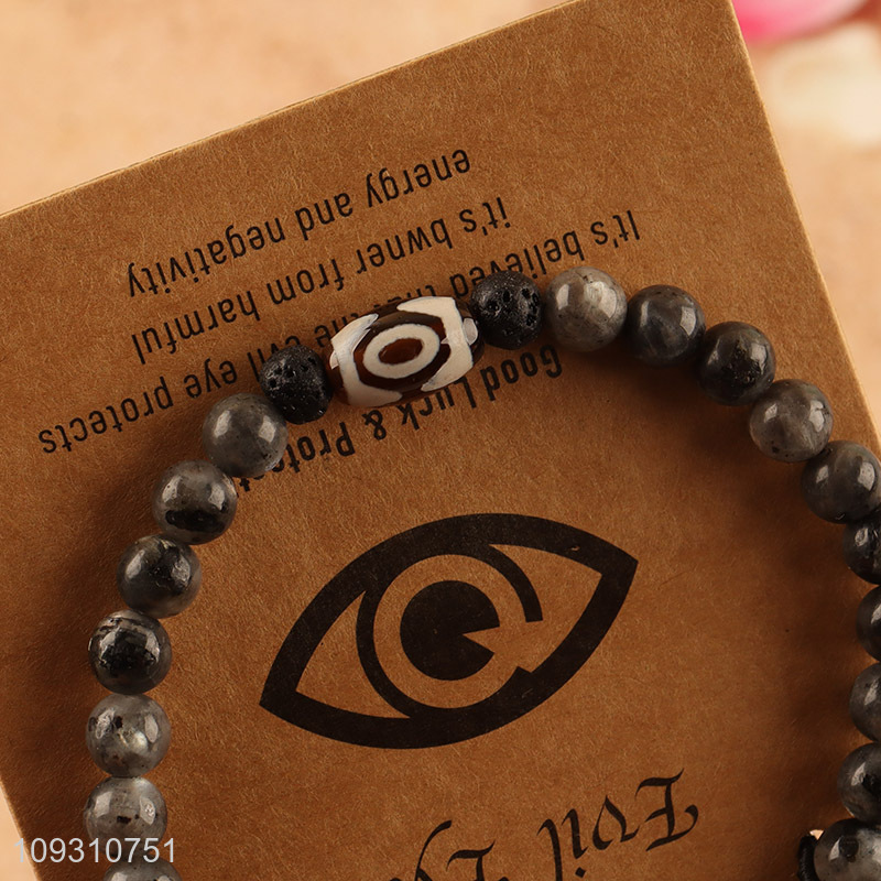 China wholesale evil eye stone jewelry beaded bracelet