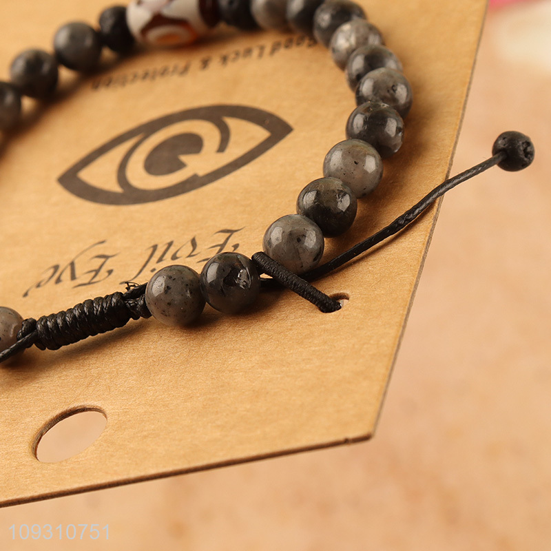 China wholesale evil eye stone jewelry beaded bracelet