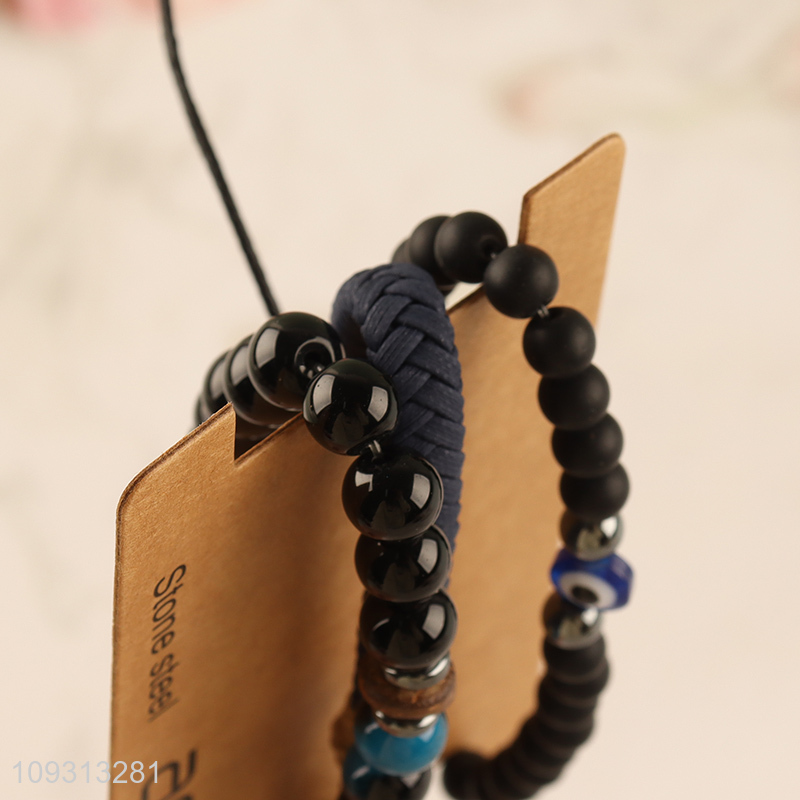 Factory wholesale fashion jewelry beaded bracelet set