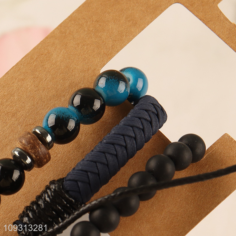 Factory wholesale fashion jewelry beaded bracelet set