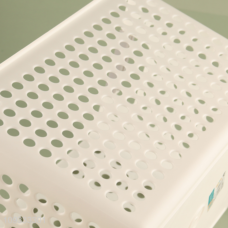 Most popular plastic hollow storage basket with handle