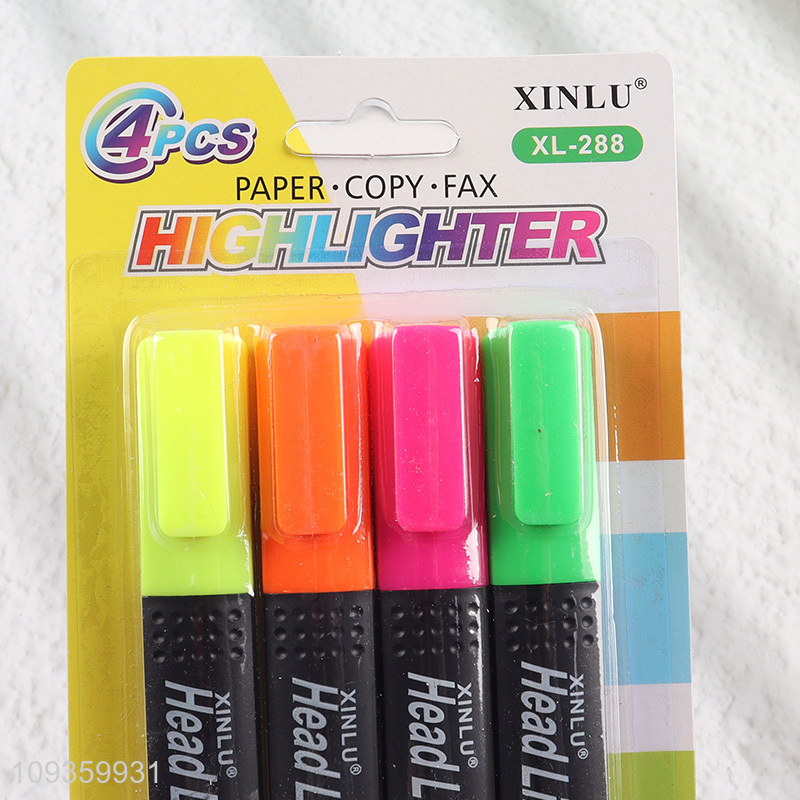 Best sale 4pcs highlighter pen fluorescent pen