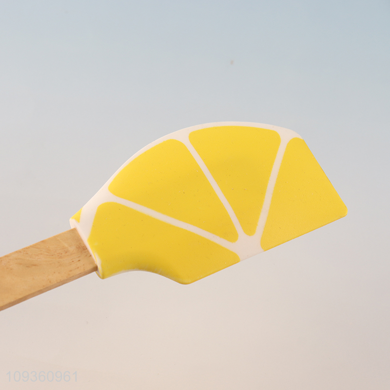Hot items wooden handle silicone butter cheese spatula