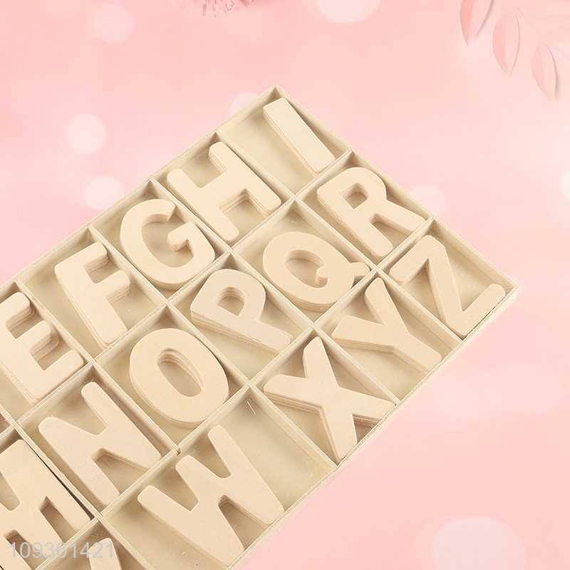 Low price natural color wooden alphabet home decor