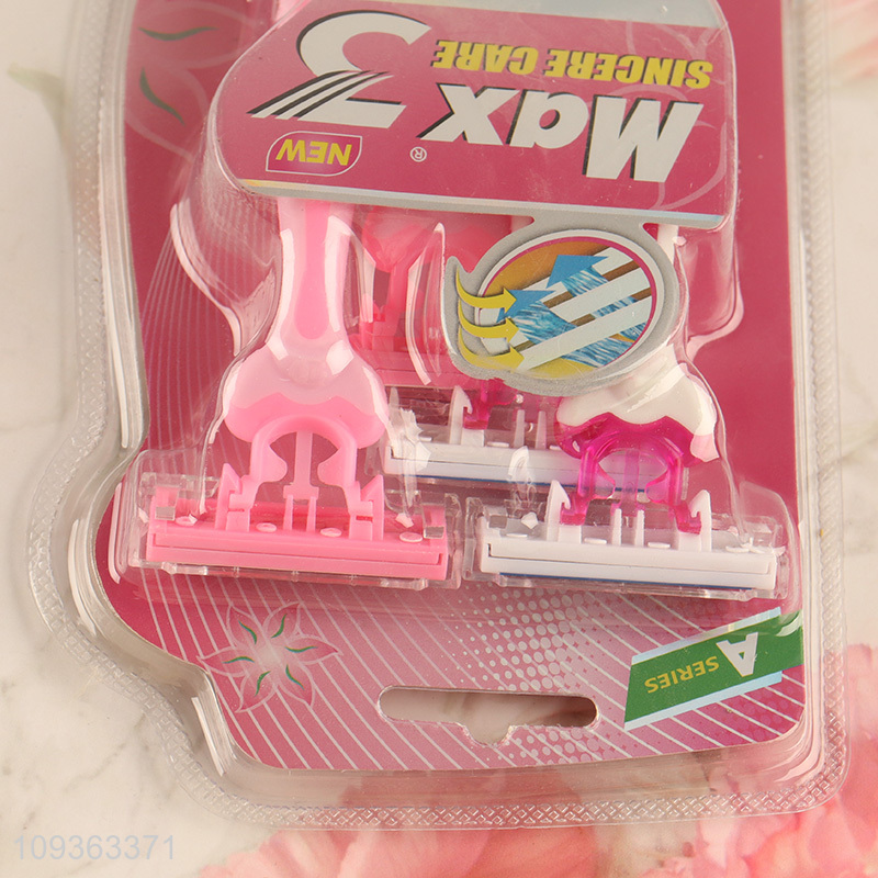 Factory supply women smooth razor with triple blades