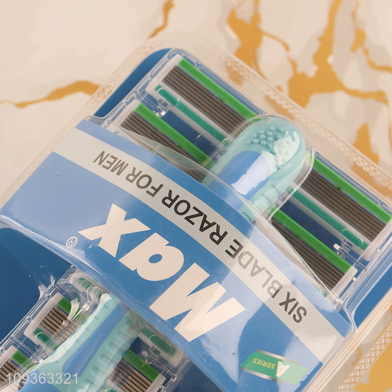Good selling manual razor shaving razor with six blades