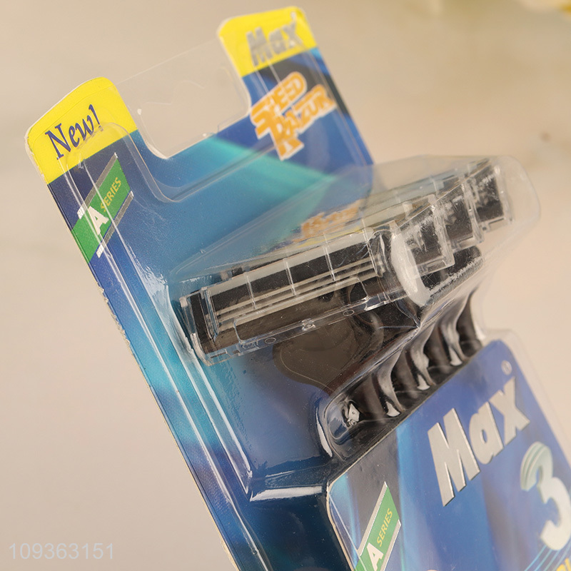 China products 4pcs men travel triple blade razors