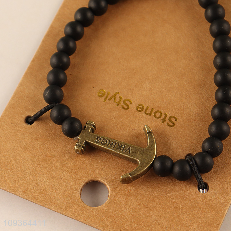 China wholesale black fashion jewelry stone bracelet