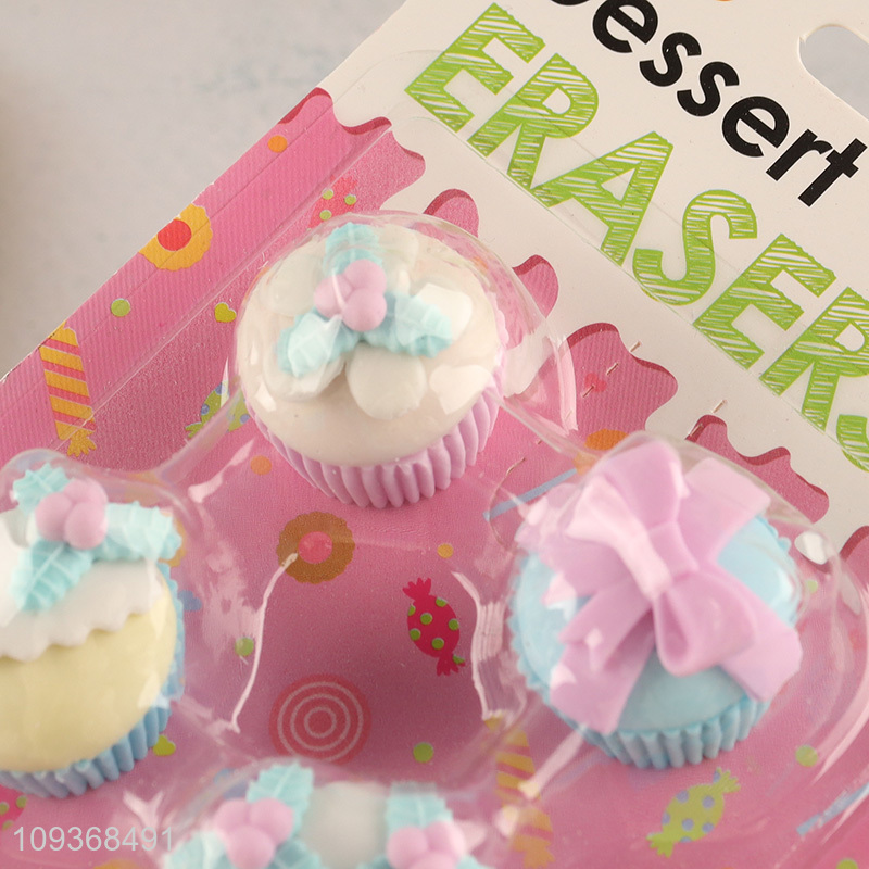Low price dessert series eraser set for stationery