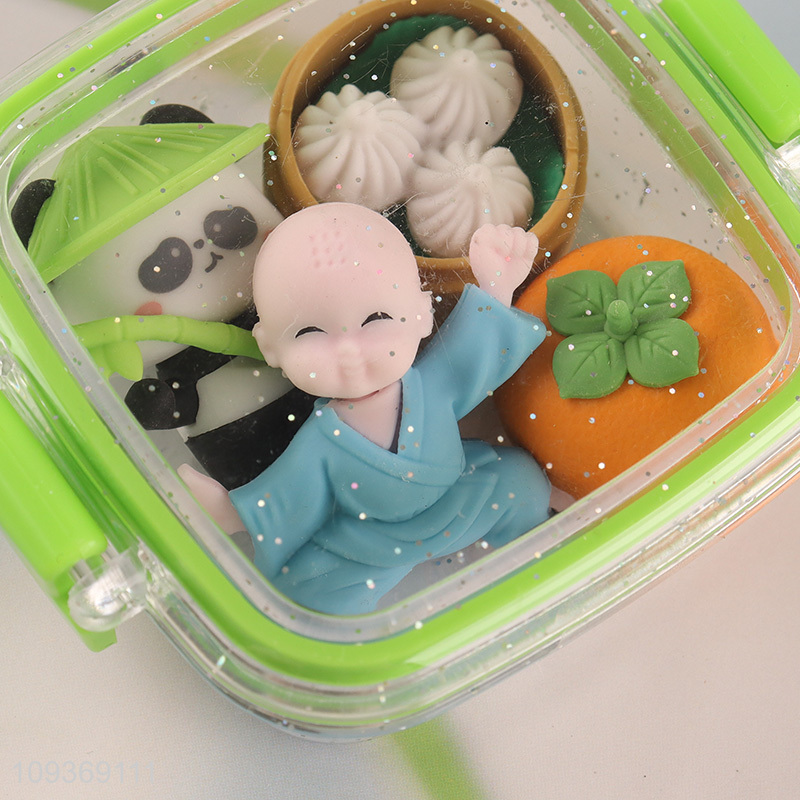 China factory cartoon school kids stationery eraser set