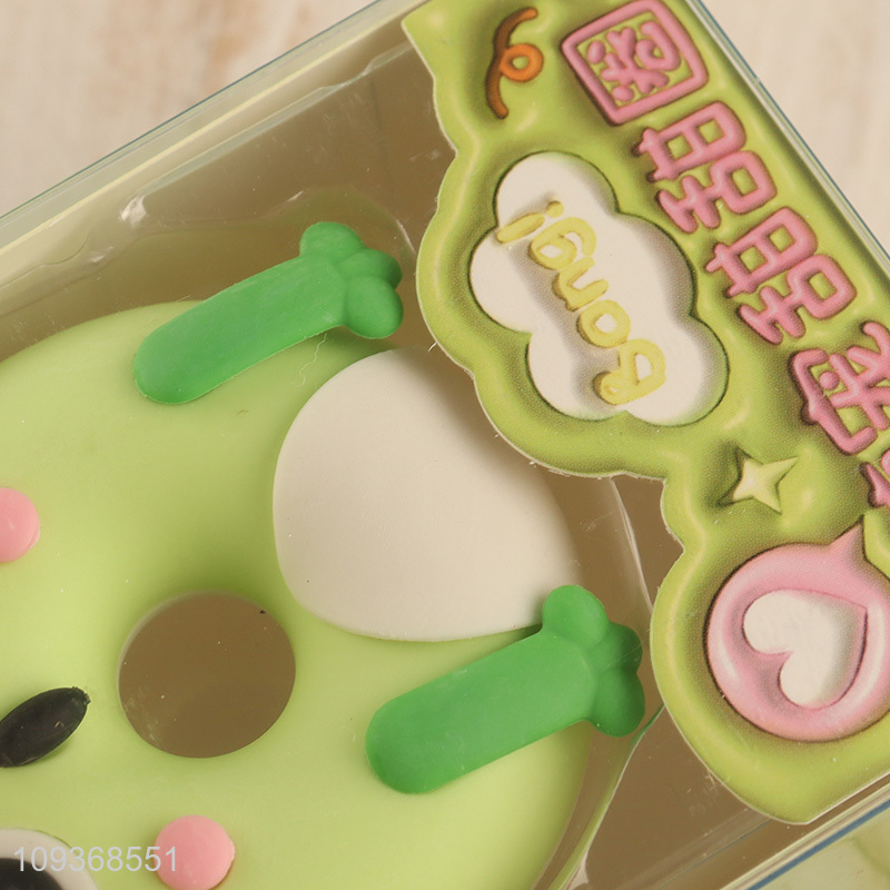Wholesale frog donut shape stationery eraser