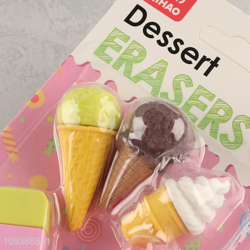 Latest products   dessert series ice cream shape eraser set