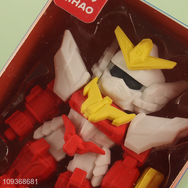 Hot items robot shape stationery assembled eraser for kids