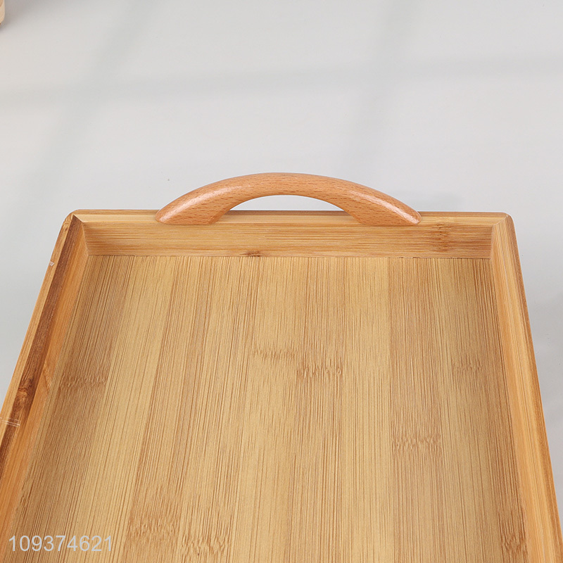 Top selling rectangle bamboo storage tray wholesale