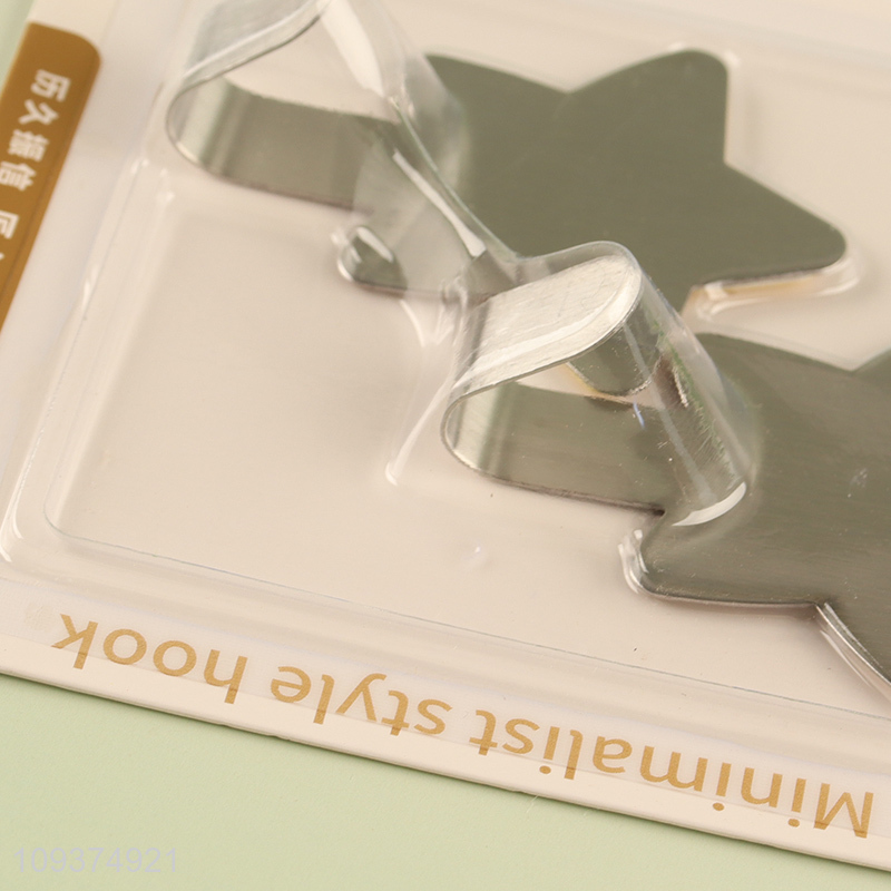 Low price stainless steel star shape sticky hook wall hooks