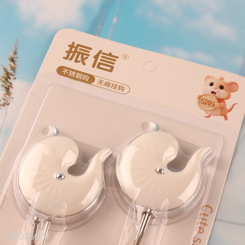 Factory supply 2pcs stainless steel sticky hook wall hooks set