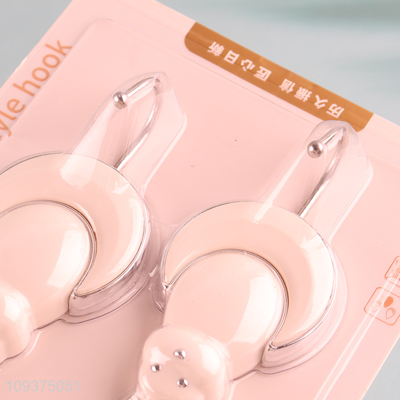 Good sale 2pcs cute stainless steel sticky hook wall hooks