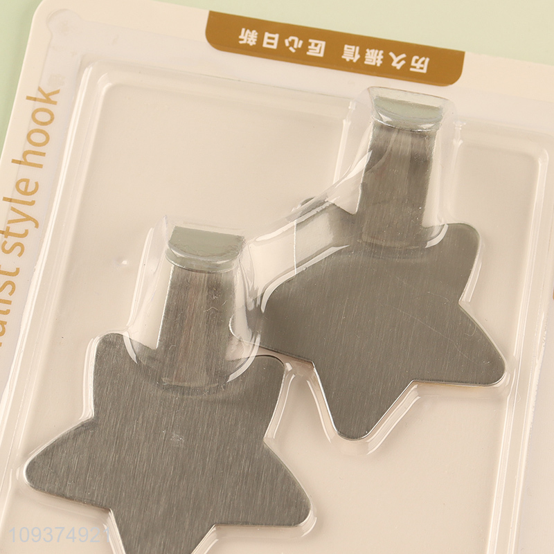Low price stainless steel star shape sticky hook wall hooks