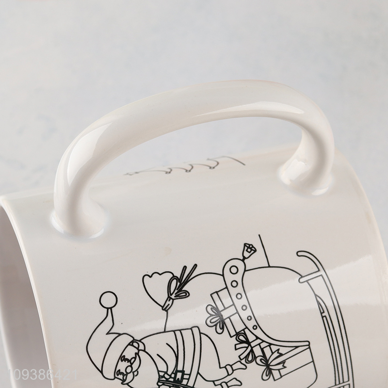 Good price Christmas diy ceramic cup painting water cup