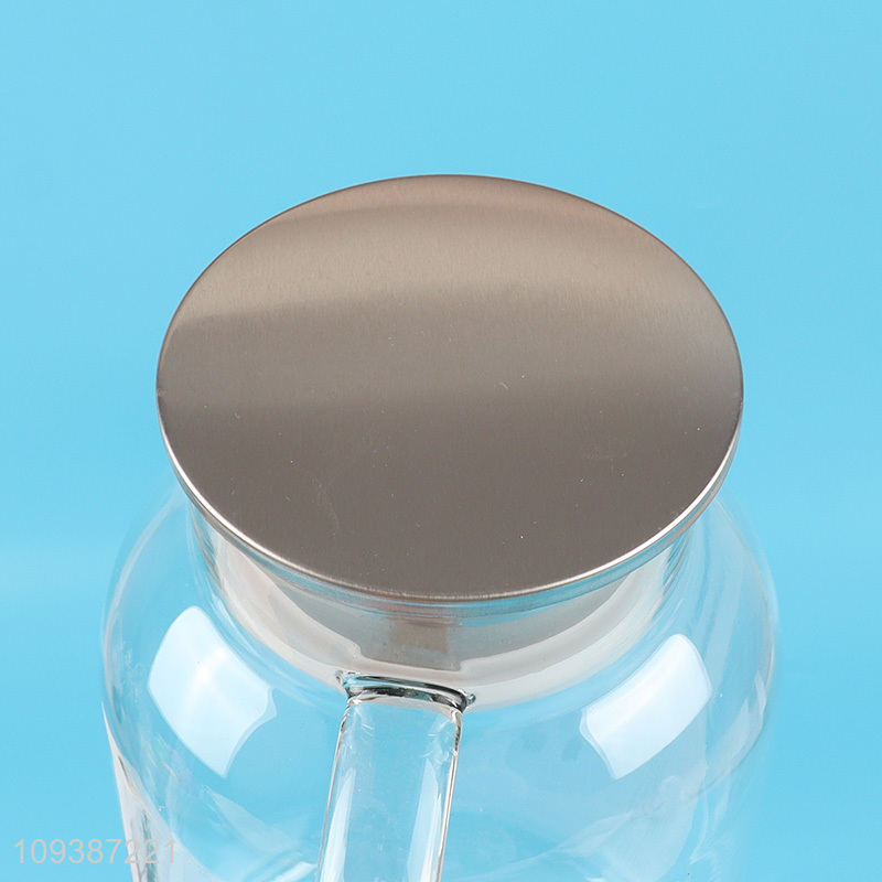 Hot items clear glass water jug tea pot with handle