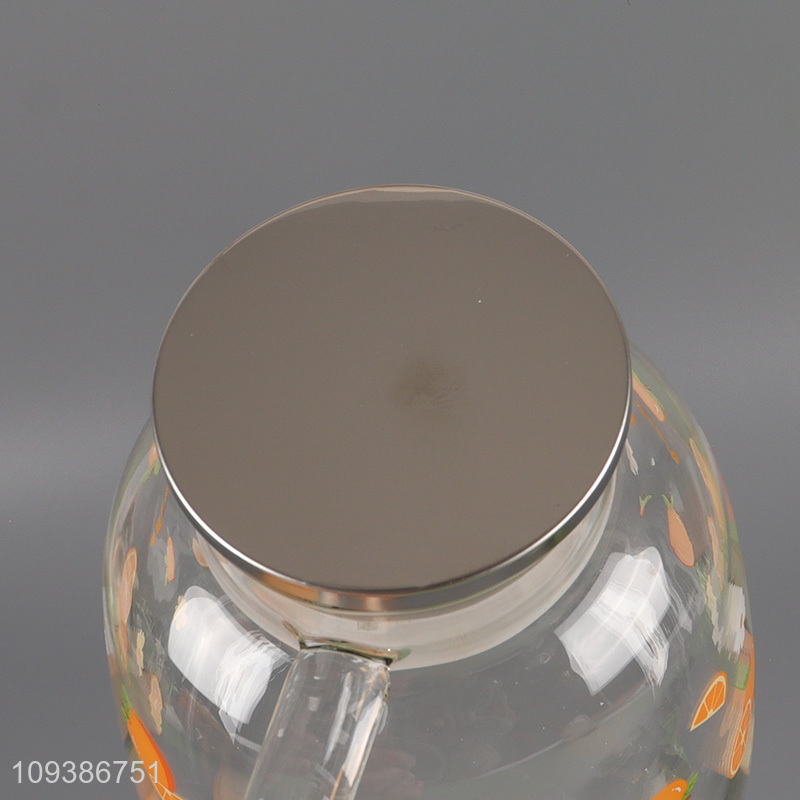 New product household glass water jug with handle