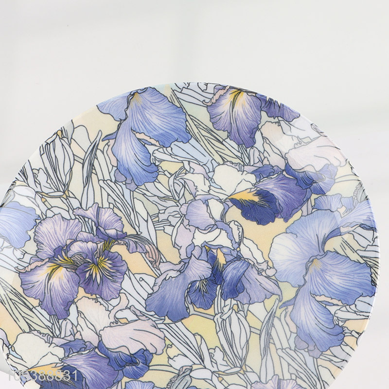 Hot items 8 inch flower printed ceramic plate