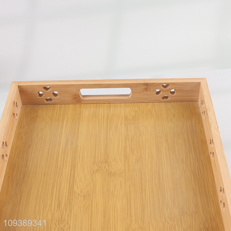 Wholesale bamboo storage tray with handle