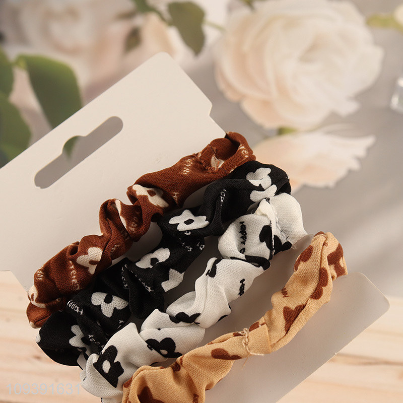 Latest products 4pcs polyester hair bands hair rope