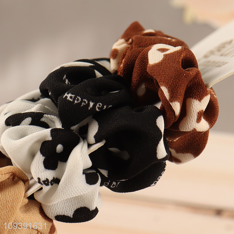Latest products 4pcs polyester hair bands hair rope