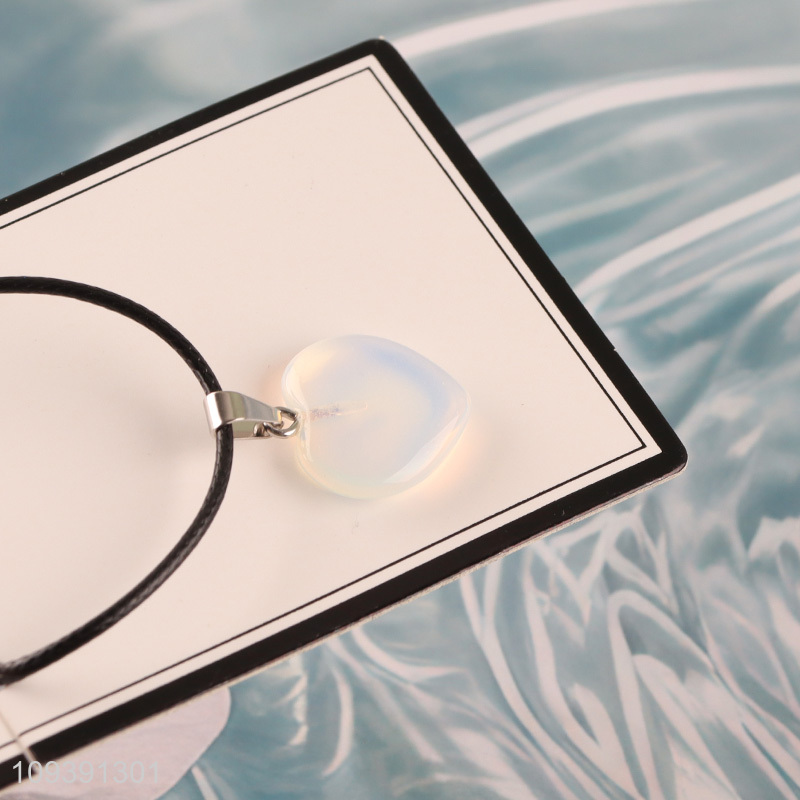 New product heart pendant fashion jewelry stone necklace
