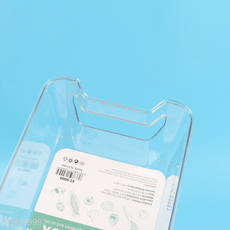 China supplier transparent refrigerator storage bin with handles