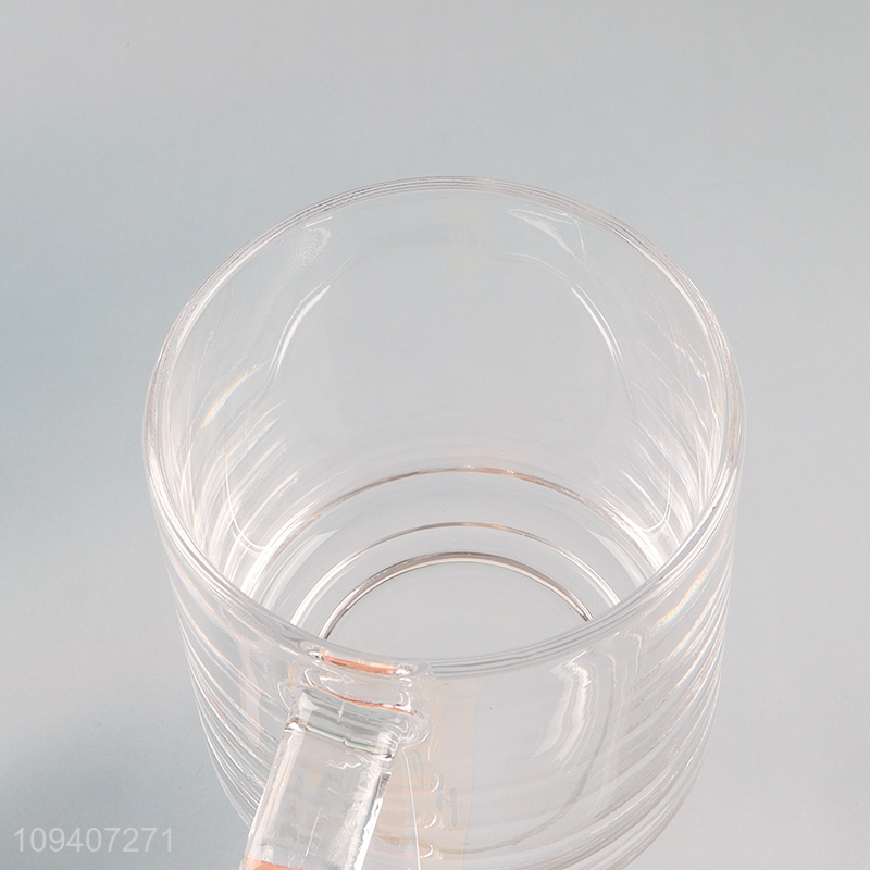 Factory direct sale clear glass water cup coffee cup with handle