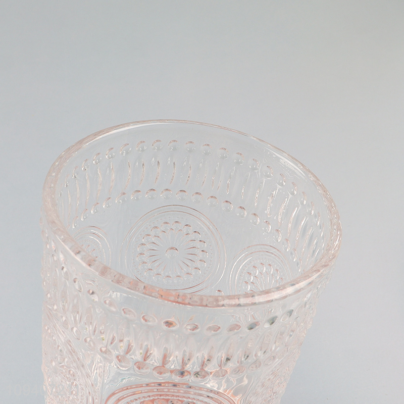 Good price embossed glass water cup coffee cup