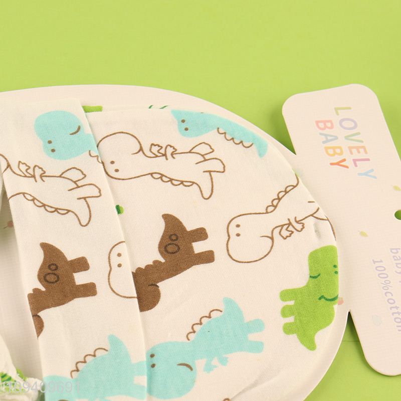 Good price 100% cotton printed baby hat set