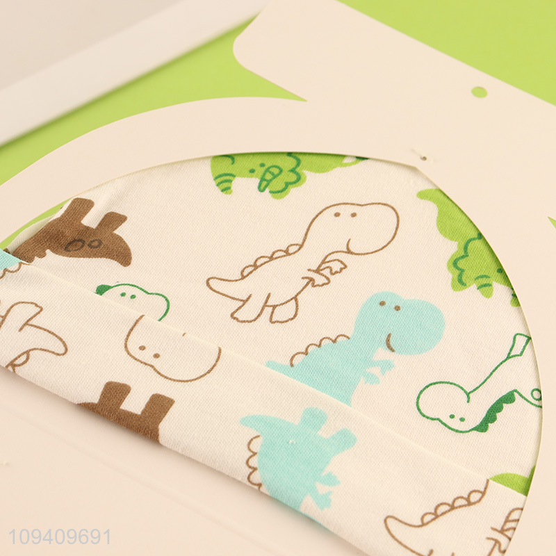 Good price 100% cotton printed baby hat set