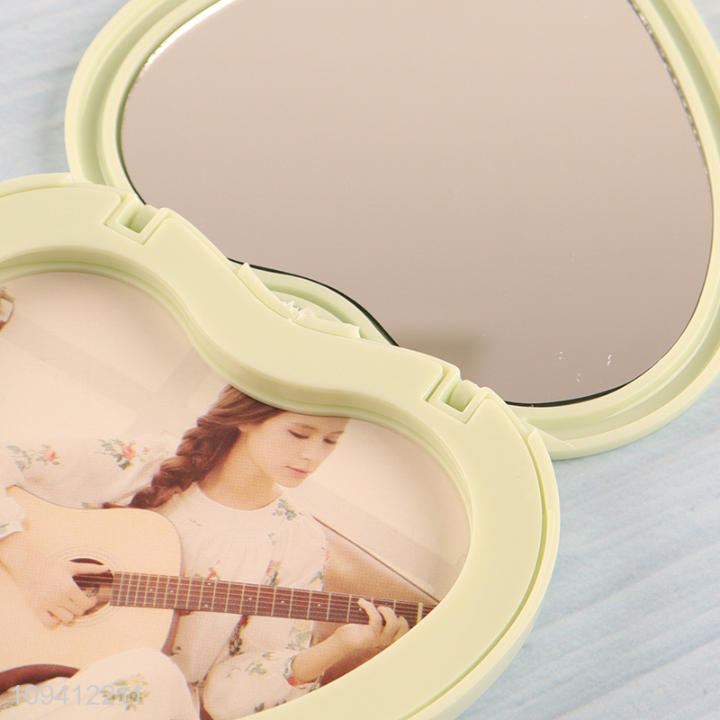 Good selling heart shape makeup mirror with hair comb