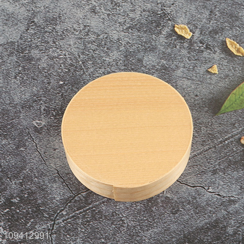 Factory direct sale round wooden storage box with lid
