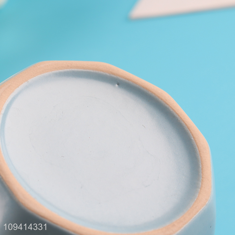 Good sale blue ceramic cup water cup with handle