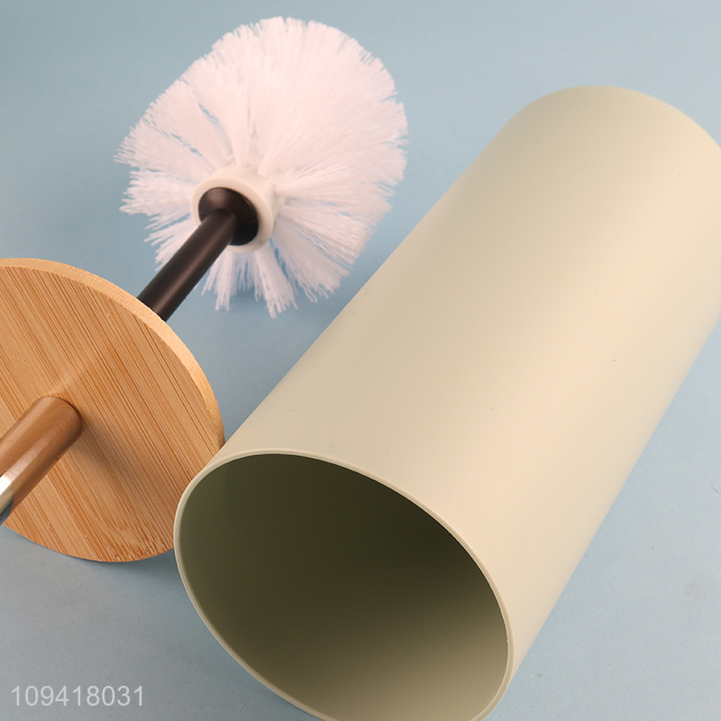 High Quality Round Bamboo Lid Bathroom Accessory Set