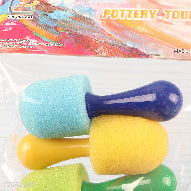 Popular products 4pcs sponge stick set for diy pottery