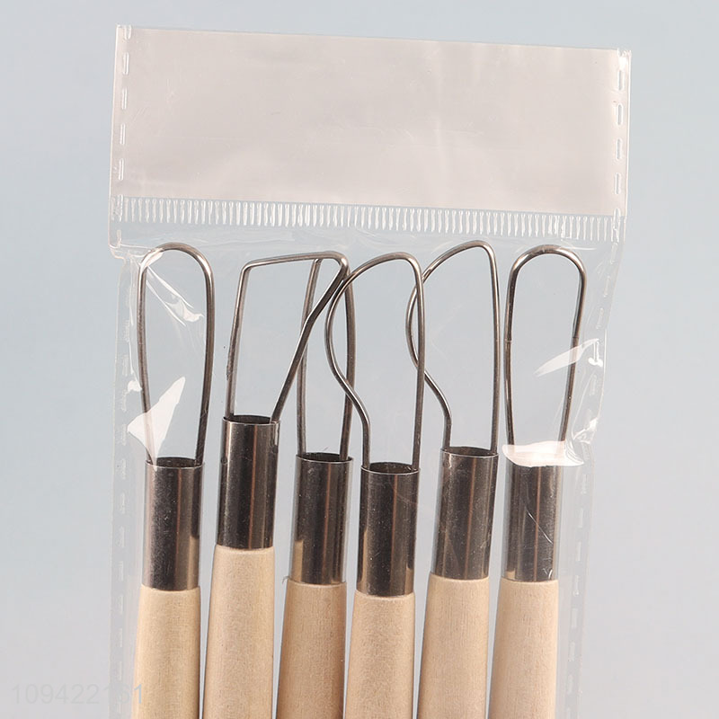 Yiwu market 6pcs wooden pottery tool kit