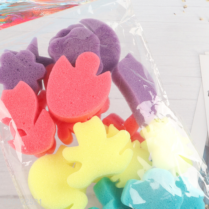 Hot sale multi-shape colorful sponge stamp set
