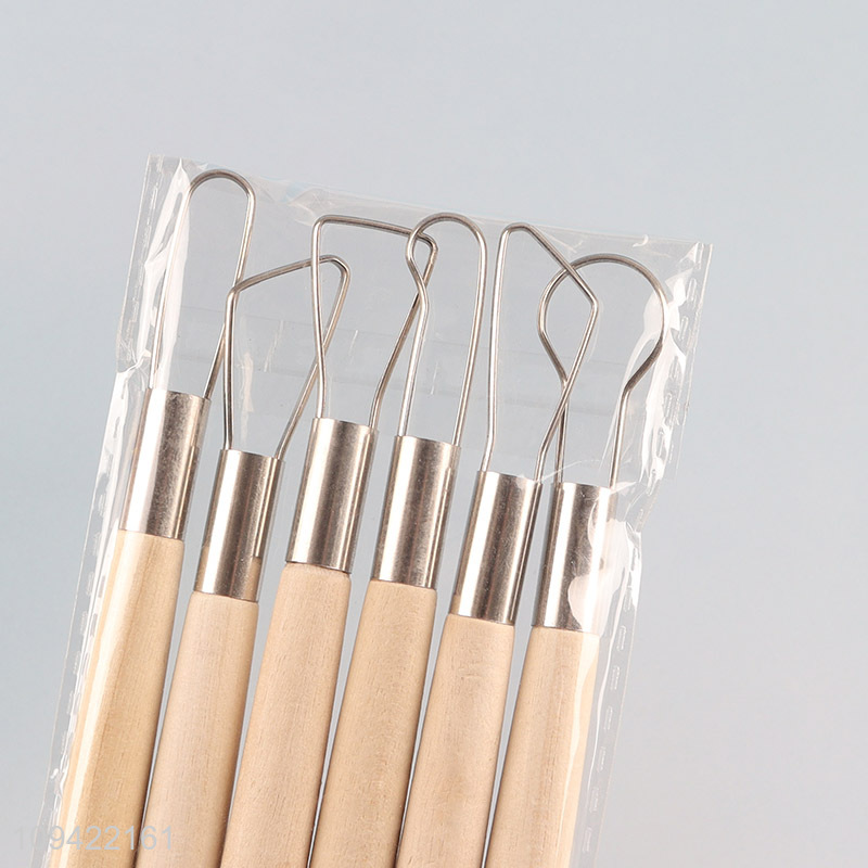 Yiwu market 6pcs wooden pottery tool kit