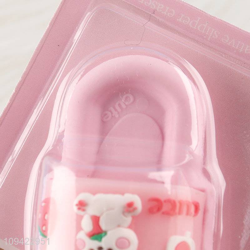 New arrival big rabbit slipper design cute eraser