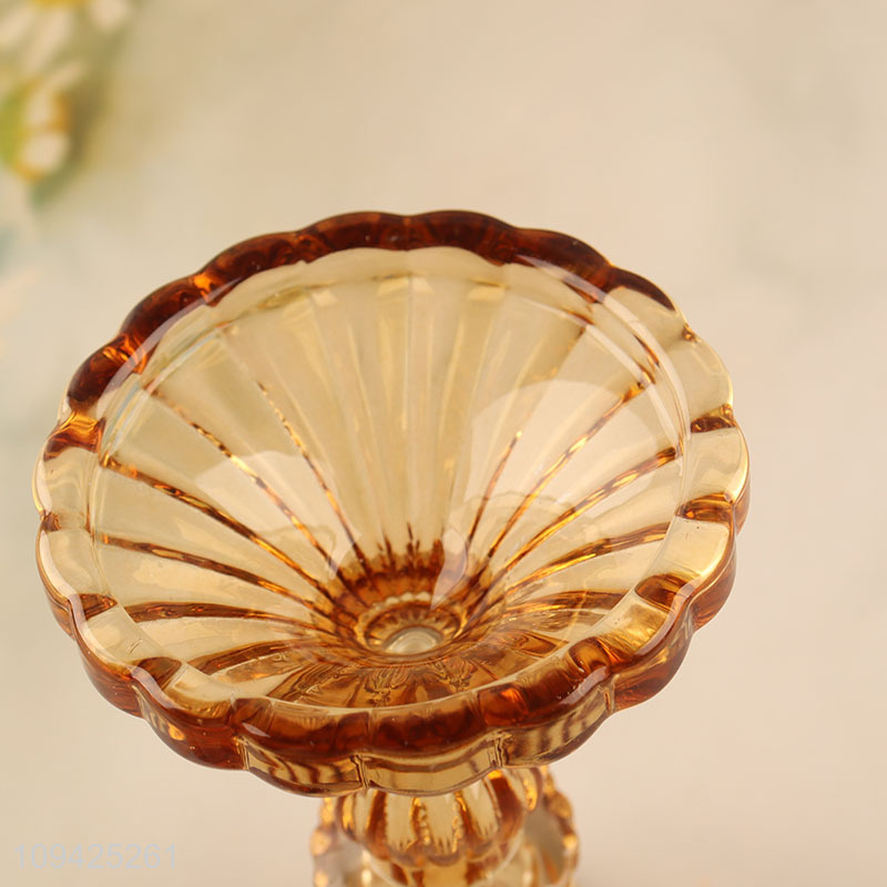 Good quality desktop decor glass candle holder
